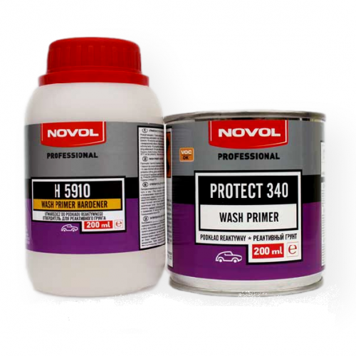 NOVOL Грунт PROTECT 340 Реактивный антикоррозийный Wash Primer 1+1 (0,2л+0,2л)